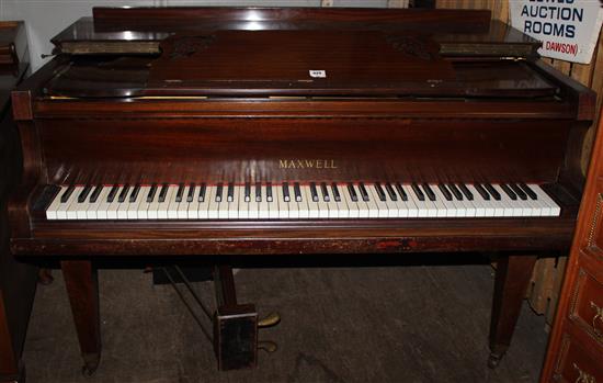 Mahogany baby grand piano (Herburger Brooks mechanism)(-)